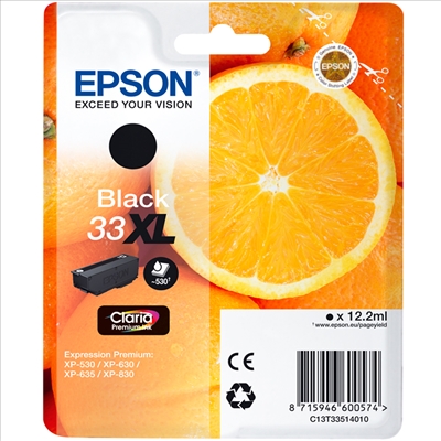 Tinteiro Preto Epson Expression Home XP-530/630/830 - 33XL