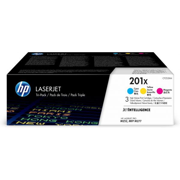 Toner HP Color LaserJet M277/Pro M252- PACK c/3 Cores (201X)
