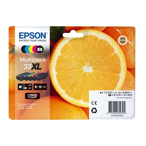 Kit de 5 tinteiros Epson Expression Home XP-530/630/830-33XL
