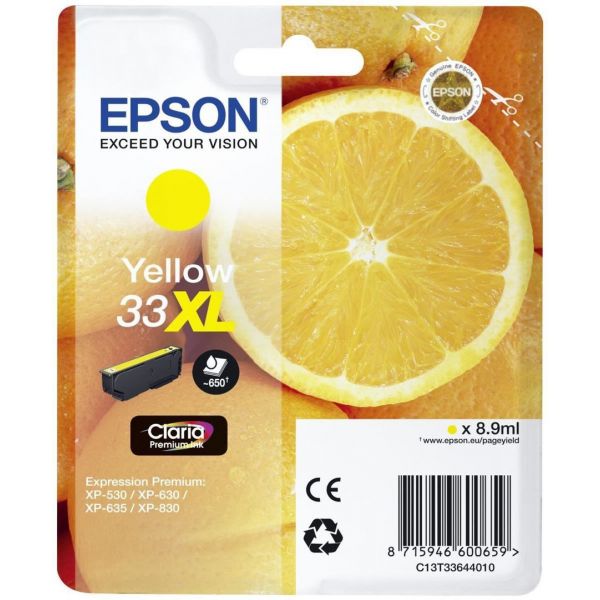 Tinteiro Amarelo  Epson Expression Home XP-530/630/830 - 33X