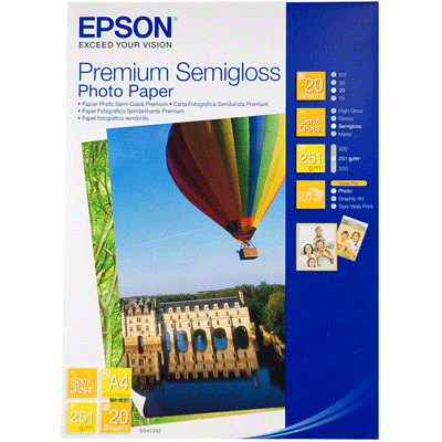 Papel Epson Foto. Semibrilhante Premium - A4