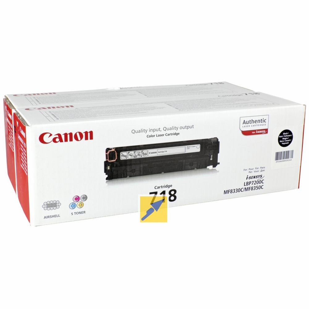 Toner Preto Canon LBP-7200/MF-8330/8350 (718BKVP).Pack Duplo