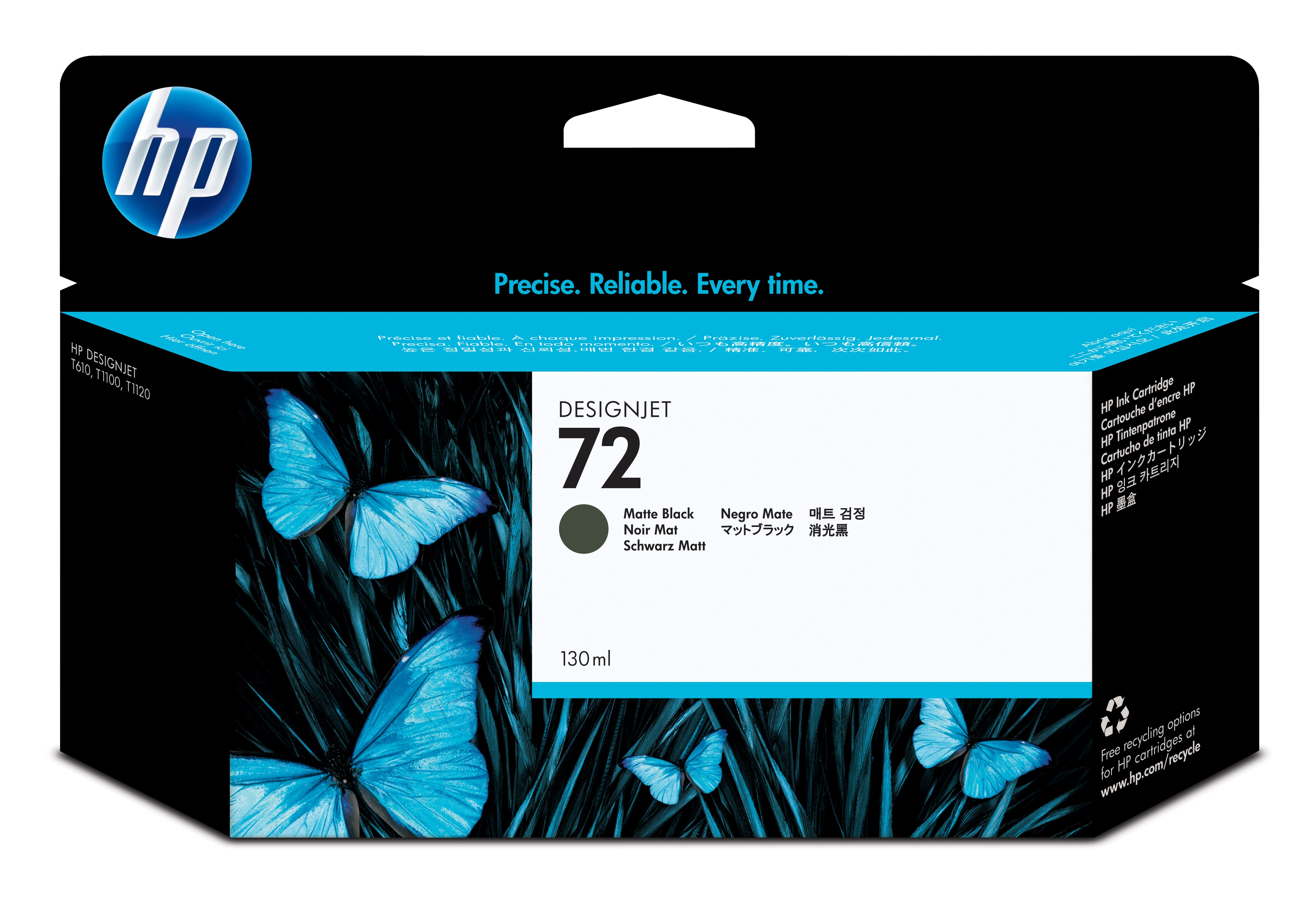 Tinteiro Preto Mate HP DesignJet T610/1100 - 130ml - 72