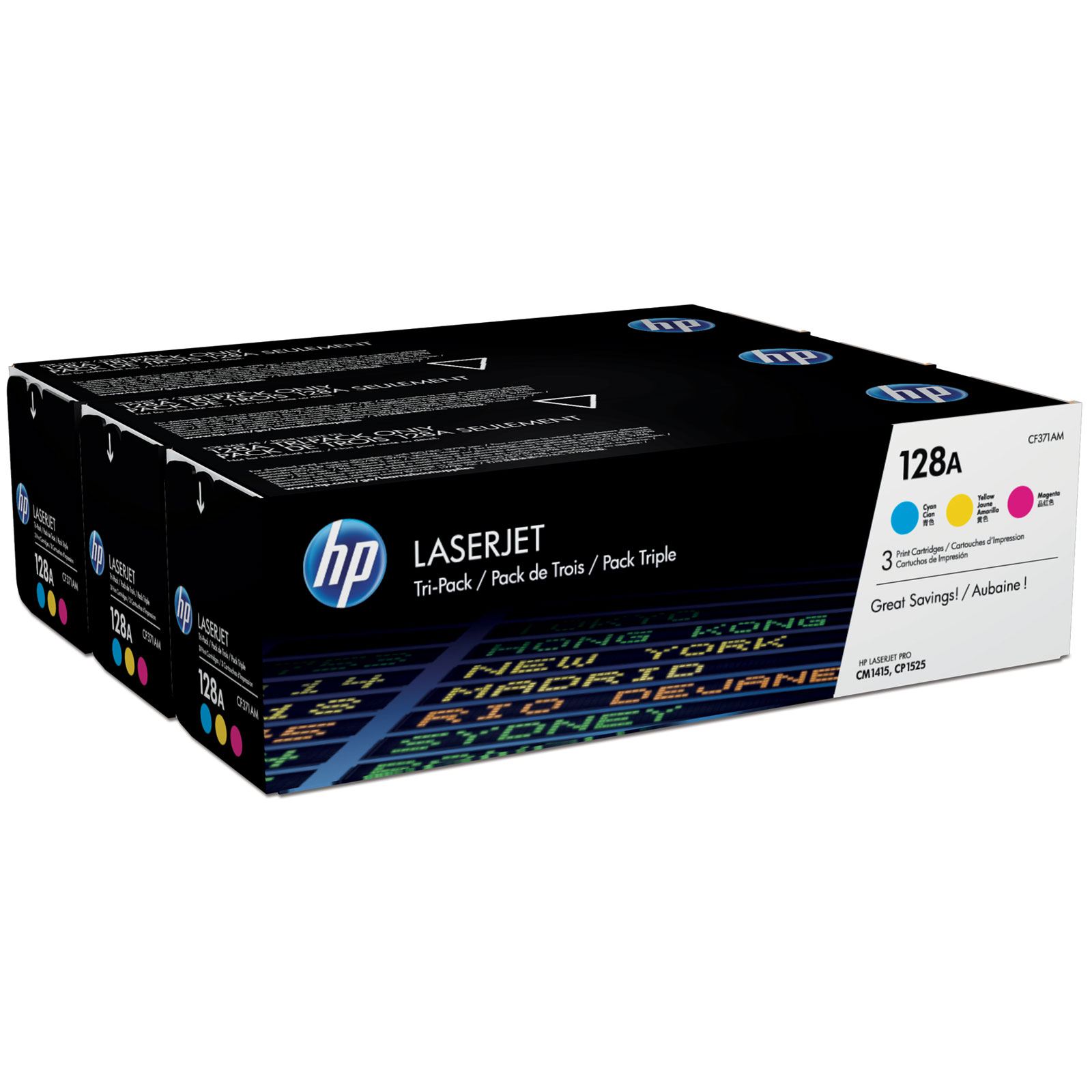 Toner Laser HP LaserJet Pro CM1415 - PACK c/ 3 Cores (128A)