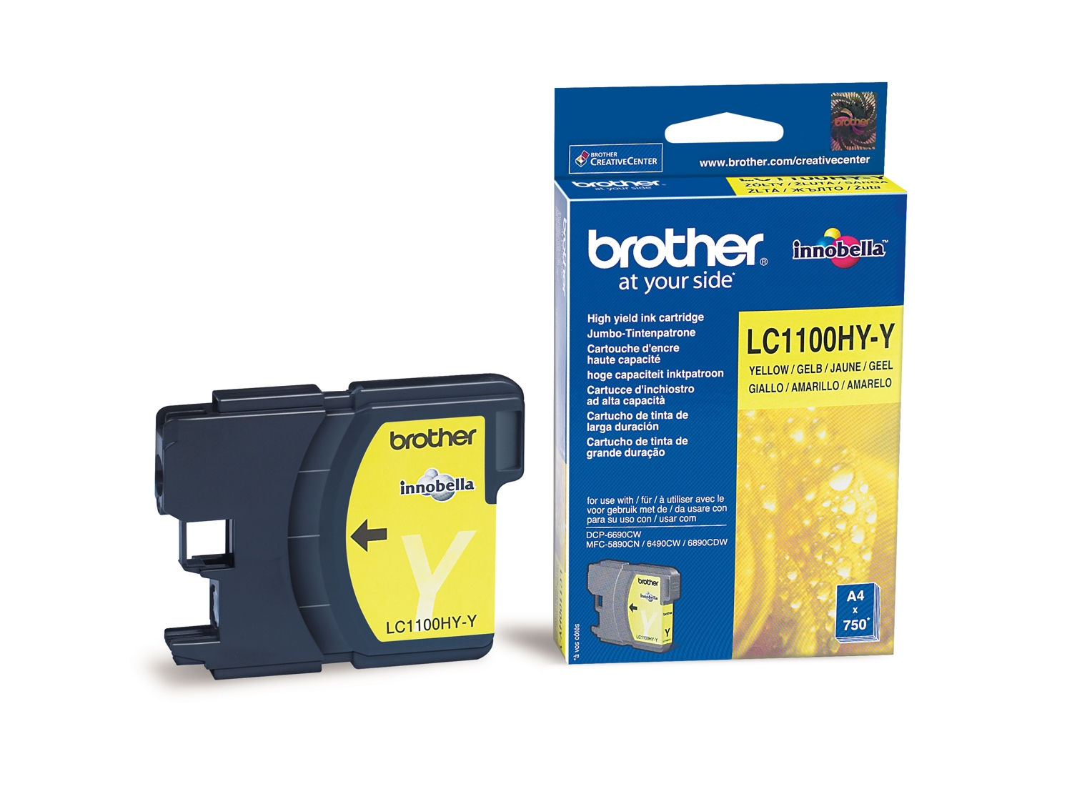 Tinteiro Amarelo Brother MFC-6490CW - Alta capacidade