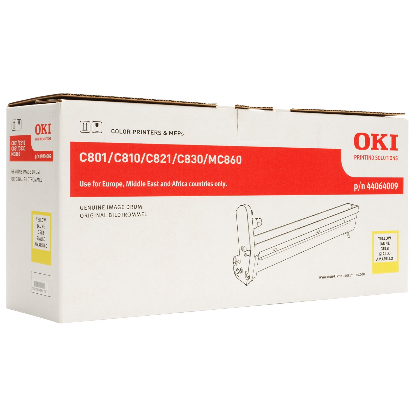 Tambor Laser Oki C810/830/MC860 - Amarelo - (44064009)
