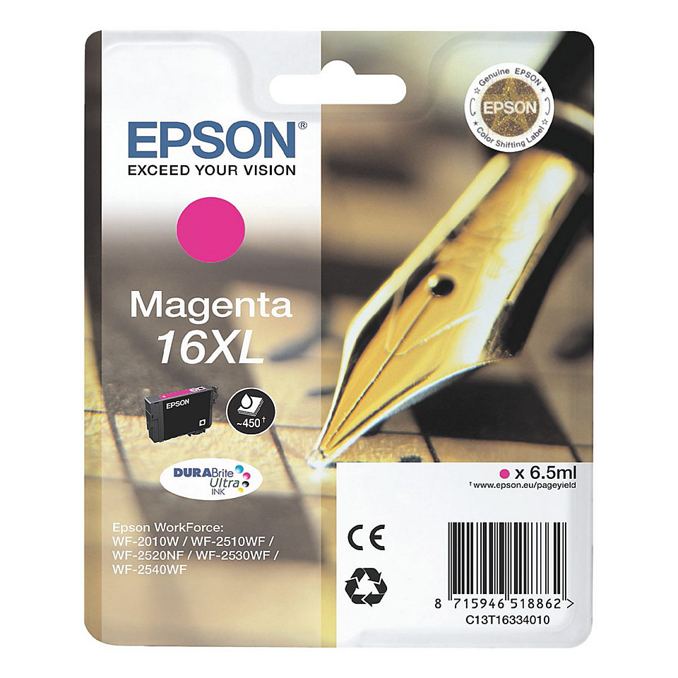 Tinteiro Magenta Epson WorkForce WF-2010W/2510WF/2520NF-16XL