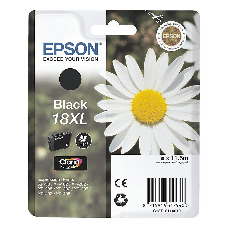 Tinteiro Preto Expression Home XP-30/102/202-Alta Capa-18XL