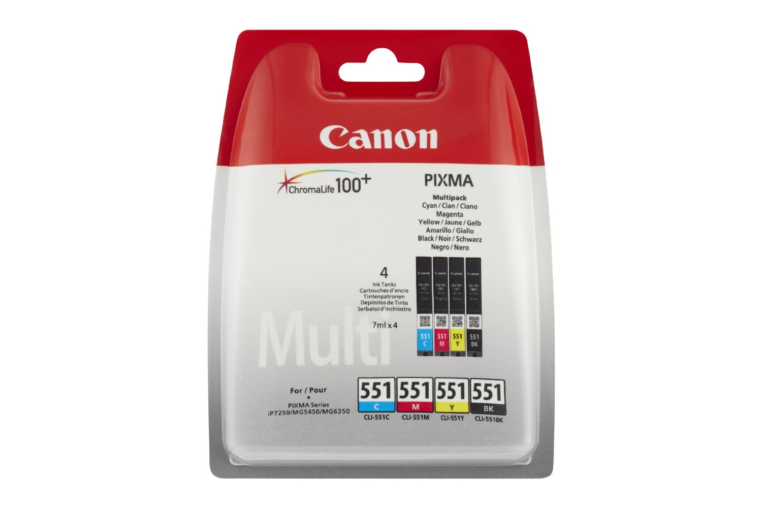 Pack de 4 Cores Canon Pixma iP7250 / MG5450/6350