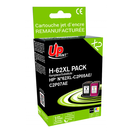 Tinteiro Compatível p/ HP Officejet 5740 62XL - Pack 2