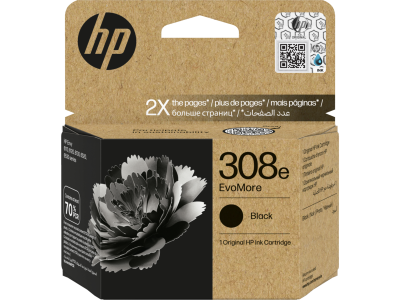 Tinteiro Preto HP Envy 6110e/6520e/6558e-Alta Capaci-HP308e