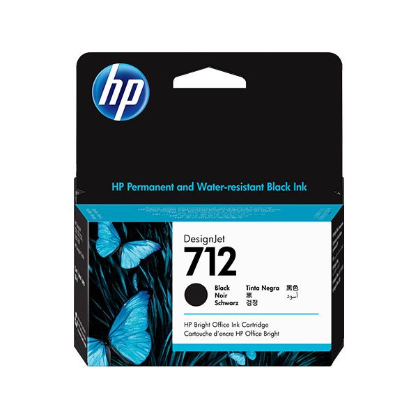 Tinteiro Preto HP DesignJet T210/T250/T630 - 80 ml - 712